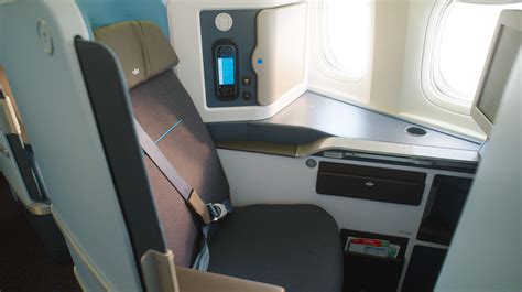 KLM Airbus A350 business class suite with sliding privacy door