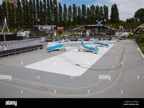 KLM aircraft and Schiphol terminal model at Madurodam Airport