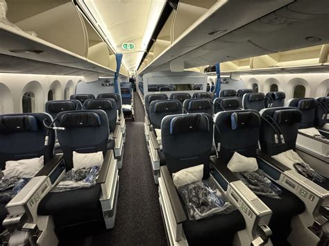 KLM Boeing 787-9 Dreamliner cabin on ultra long haul Asia route