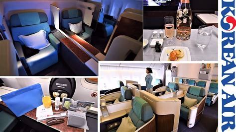Korean Air First Class suite interior showcasing luxury amenities