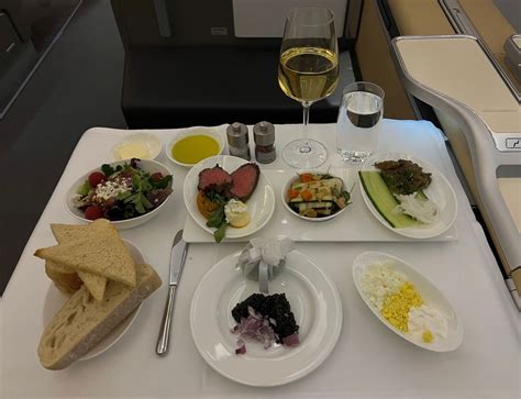 Krug and caviar served on Lufthansa First Class