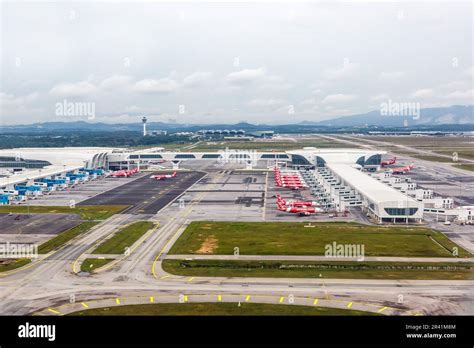 Kuala Lumpur International Airport main terminal and aircraft apron