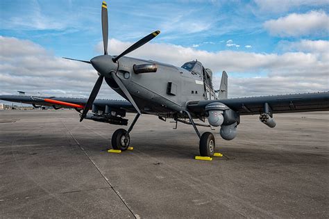 L3Harris OA-1K Skyraider II aircraft flying during US Air Force training mission