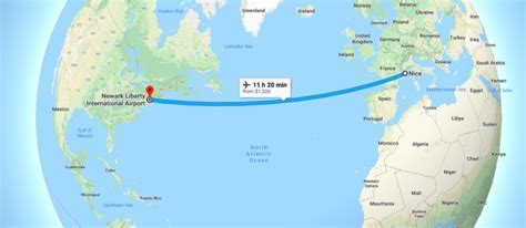 La Compagnie route map highlighting Paris, Nice, Newark, and Milan