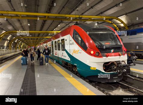 Leonardo Express train at Fiumicino Aeroporto platform ready for departure