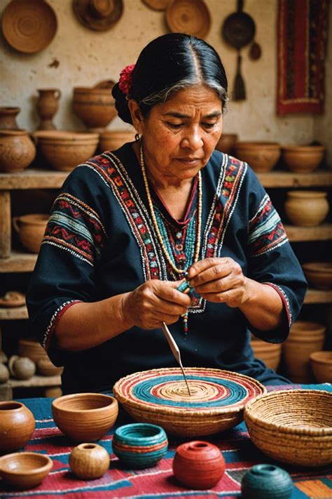 Local artisan market in Oaxaca showcasing handcrafted textiles and pottery