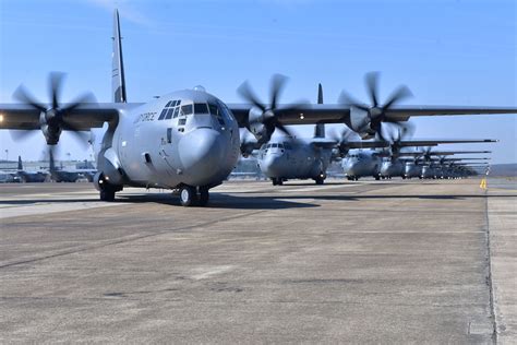 Lockheed C-130 Hercules performing a cargo airlift operation