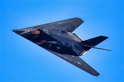 Lockheed F-117 Nighthawk stealth attack aircraft in black livery