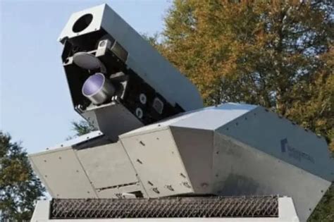 Lockheed Martin ATHENA laser weapon engaging drone target in field test