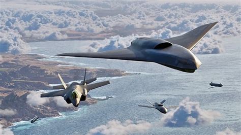Lockheed Martin Vectis stealth drone concept flying beside Boeing F-47 sixth generation fighter