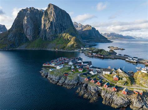 Lofoten Islands Norway fjords northern lights