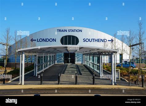 London Southend Airport train station beside terminal building