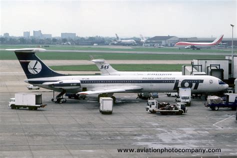 LOT Ilyushin Il-62 aircraft at Heathrow Airport in the 1980s