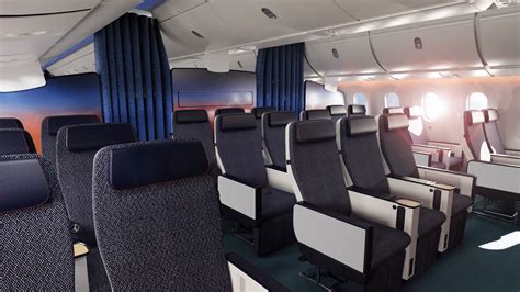LOT Polish Airlines Boeing 787 cabin view in Economy Class during transatlantic flight