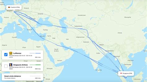 Lufthansa pilot manually adjusting navigation route to avoid Middle East airspace