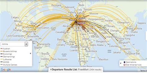 Lufthansa route map highlighting global connections