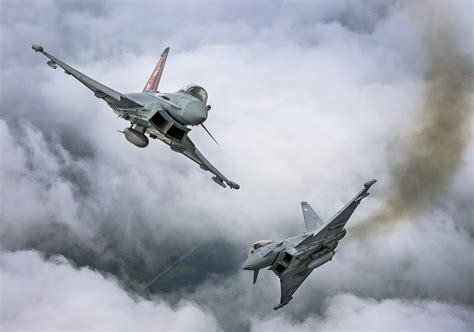 luftwaffe eurofighter typhoon taxiing with conformal fuel tanks and pylon pods in exercise