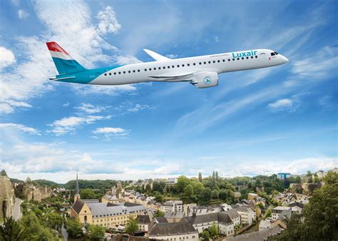 Luxair Boeing 737 and Embraer E195-E2 aircraft at Luxembourg Findel Airport 2026