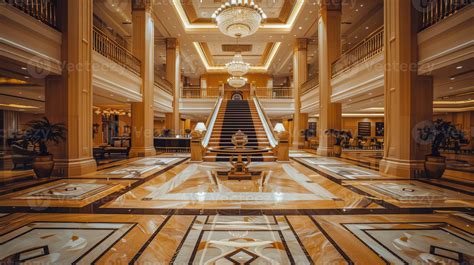 luxury St. Regis hotel lobby with grand chandeliers