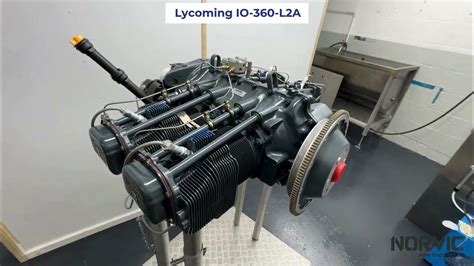 Lycoming O-360-B2C engine exposed on R22 at maintenance facility in Arizona