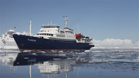 Magellan Explorer anchored off the Antarctic Peninsula coast