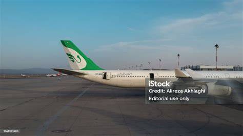 Mahan Air Airbus A340-600 on the apron at Tehran Imam Khomeini International Airport