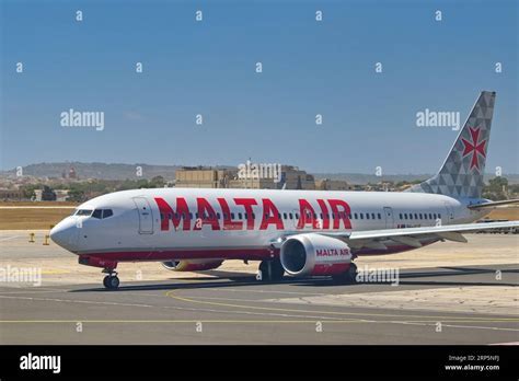 Malta Air Boeing 737 MAX taxiing at Malta International Airport
