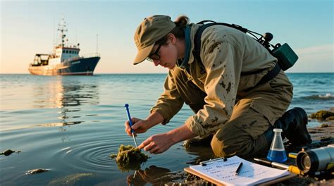 marine biologist surveying coastal waters in kenai peninsula