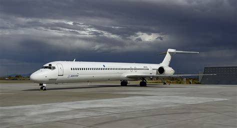 McDonnell Douglas MD-90 passenger aircraft on airport taxiway