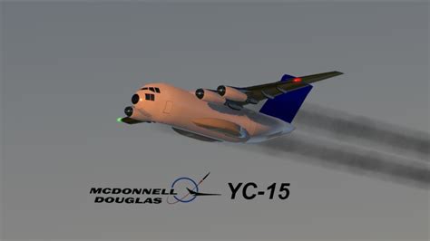 McDonnell Douglas YC-15 prototype aircraft demonstrating T-tail configuration