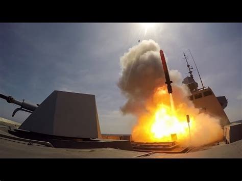 MdCN naval cruise missile launch from FREMM-class frigate