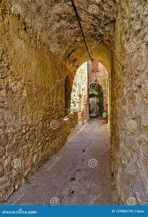 medieval streets of Mesta village in Chios Island