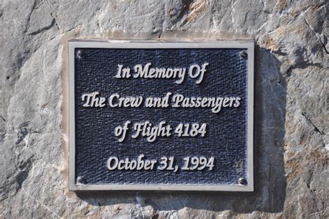 Memorial plaque for victims of American Eagle Flight 4184 near Roselawn, Indiana