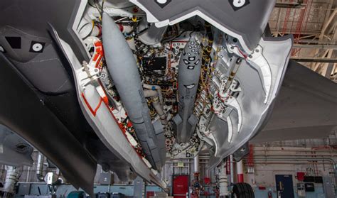 Meteor missile inside F-35B starboard internal weapons bay during test integration at Pax River