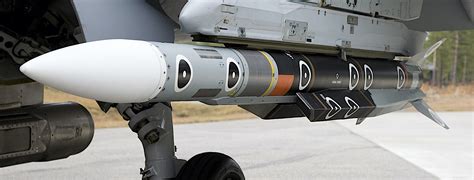 Meteor missile mounted on Gripen wing detailed close-up aerospace weapon