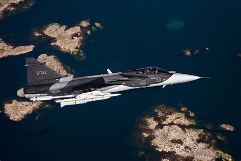 Meteor missile mounted on Swedish Air Force Gripen C during test exercises