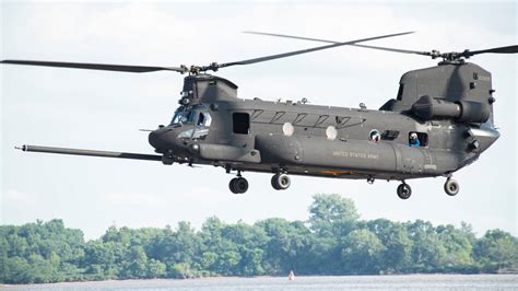 MH-47G Block II helicopter during forward arming and refueling point operation