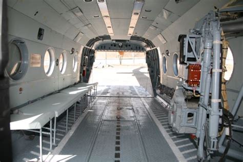 Mi-171E helicopter cabin interior foldable troop seats configuration