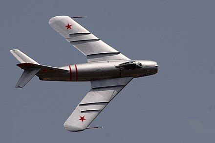 MiG-17 on display with prominent wing fences and swept wing structure