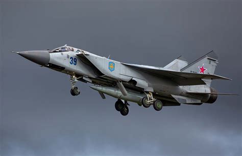 Mikoyan MiG-31 Foxhound interceptor flying at extreme altitude