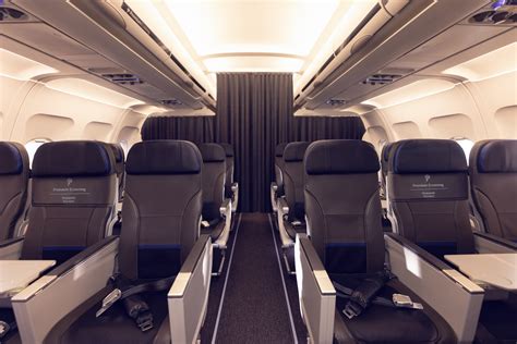 modern aircraft premium economy section separated curtain