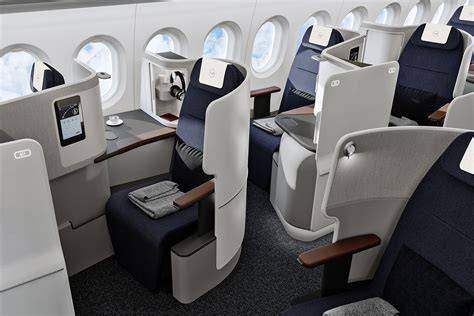 modern airline business class suite sliding door luxury long haul aircraft interior