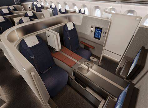 Modern airline business class suite undergoing certification testing