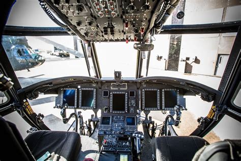 modernized US Army CH-47F Chinook cockpit with advanced navigation communication avionics