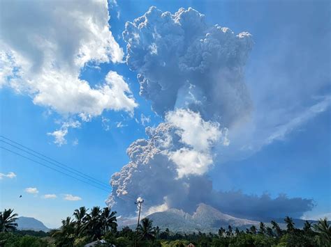 Mount Lewotobi Laki-Laki ash cloud rising over East Nusa Tenggara, Indonesia