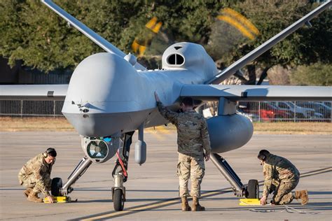 mq-9 reaper block 5 variant with rwr and electronic pods