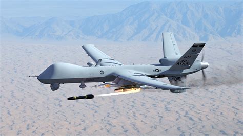 MQ-9 SeaGuardian drone armed with AGM-114R Hellfire missile
