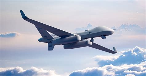 MQ-9B SkyGuardian surveillance drone conducting maritime patrol over Taiwan Strait