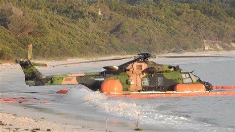 MRH-90 Taipan wreckage during post-crash investigation in Australia