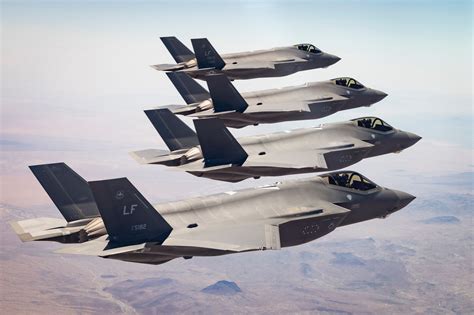 multinational F-35 formation flight representing allied air forces cooperation